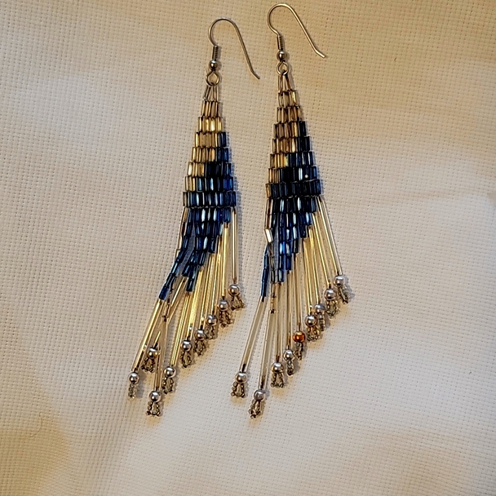 Vintage 70s liquid silver earrings